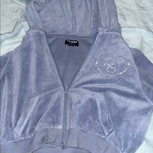Playboy blue cropped zip up
